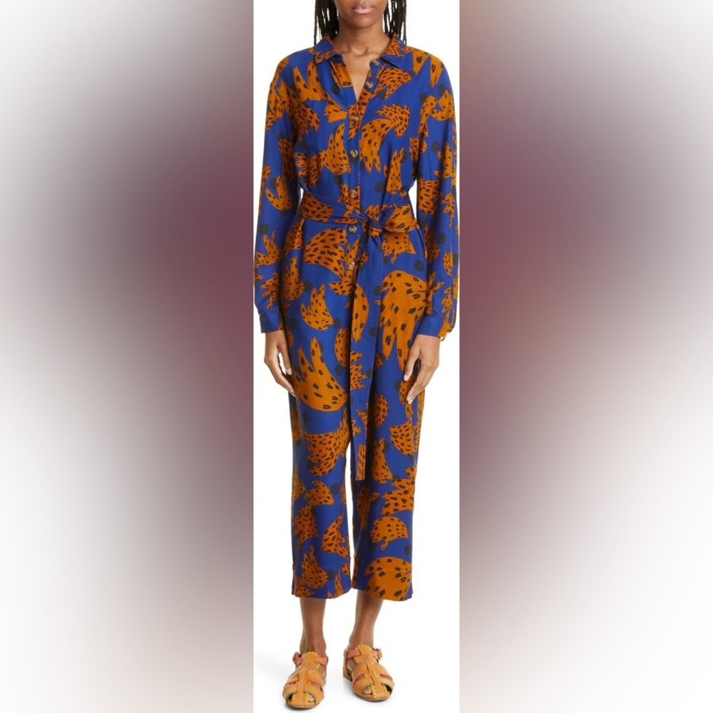Stylish Blue and Orange Jumpsuit